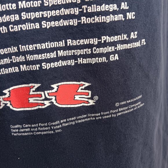 Vintage T-Shirt XL NASCAR Winston Cup 1990's 1999 Dale Jarrett Champion Blue - Picture 8 of 9